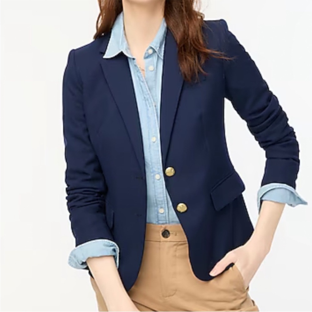 J. Crew Schoolboy Blazer Jacket; Navy w/ Gold Buttons; Preppy Acadamia - Women 0